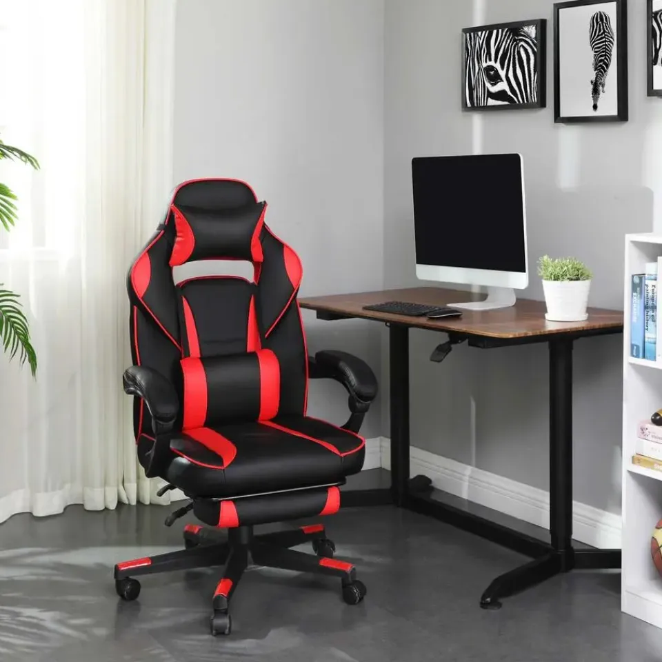 Songmics Ergonomische bureaustoel Zwart/Rood - 150 kg Online