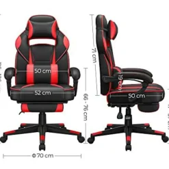 Songmics Ergonomische bureaustoel Zwart/Rood - 150 kg Online