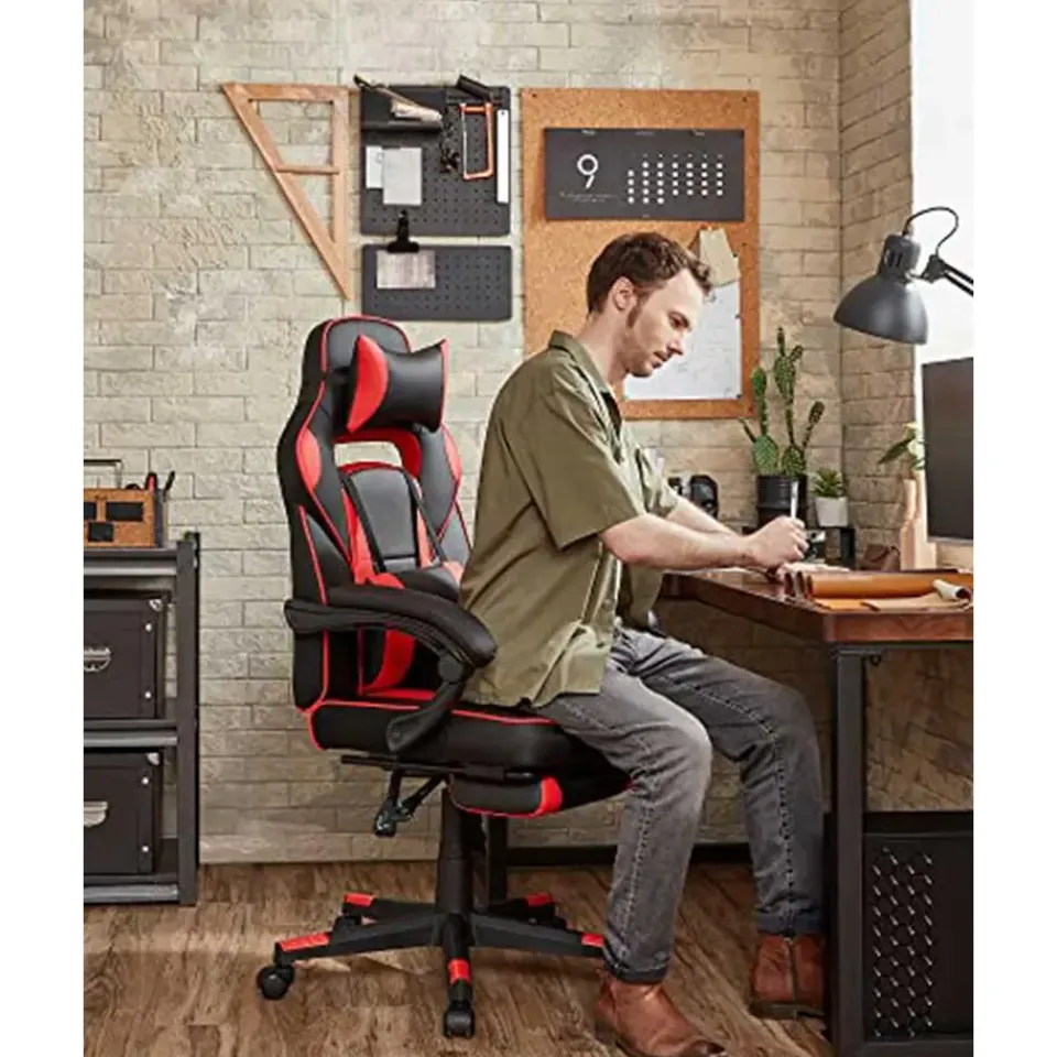 Songmics Ergonomische bureaustoel Zwart/Rood - 150 kg Online