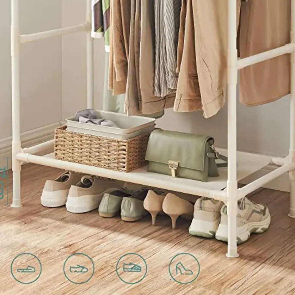 Songmics Kledingrek - 88x44x154cm - ijzer/stof/kunststof Best