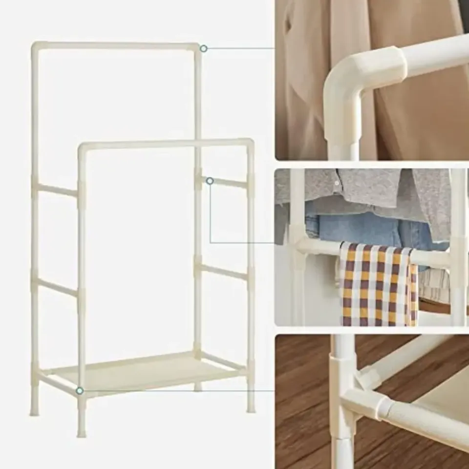 Songmics Kledingrek - 88x44x154cm - ijzer/stof/kunststof Best