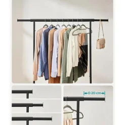 Songmics Kledingrek Astrid - 132 x 45,5 x 160 cm - Zwart Sale