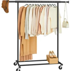 Songmics Kledingrek Astrid - 132 x 45,5 x 160 cm - Zwart Sale