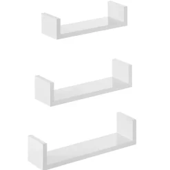 Songmics Wandplankset Bogey - Kleine, middelgrote en grote wandplank - Wit Online