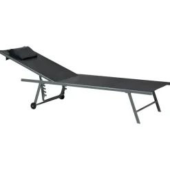 Leen Bakker SORONI - Ligstoel set van 2 - Grijs/Zwart - Staal Sale