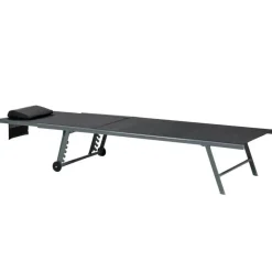 Leen Bakker SORONI - Ligstoel set van 2 - Grijs/Zwart - Staal Sale