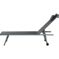 Leen Bakker SORONI - Ligstoel set van 2 - Grijs/Zwart - Staal Sale