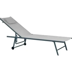 Leen Bakker SORONI - Ligstoel set van 2 - Grijs/Lichtgrijs - Staal Online