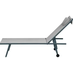 Leen Bakker SORONI - Ligstoel set van 2 - Grijs/Lichtgrijs - Staal Online