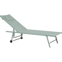 Leen Bakker SORONI - Ligstoel set van 2 - Groen/Lichtgroen - Staal Discount