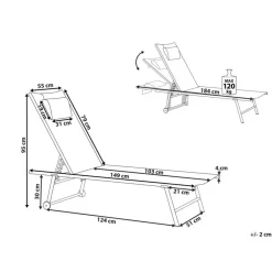 Leen Bakker SORONI - Ligstoel set van 2 - Groen/Lichtgroen - Staal Discount
