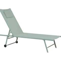 Leen Bakker SORONI - Ligstoel set van 2 - Groen/Lichtgroen - Staal Discount