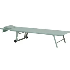 Leen Bakker SORONI - Ligstoel set van 2 - Groen/Lichtgroen - Staal Discount