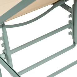 Leen Bakker SORONI - Ligstoel set van 2 - Groen/Beige - Staal Discount