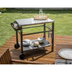 Beliani SPIAZZI - Keukentrolley - Zwart - Staal Outlet