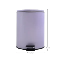 Spirella Pedaalemmer Cannes - lila paars - 3L - metaal - 17x25 cm Sale