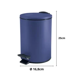 Spirella Pedaalemmer Cannes - blauw - 3L - metaal - 17 x 25 cm Online