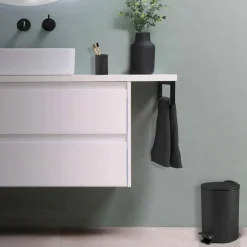 Spirella Pedaalemmer Cannes - zwart - 3L - metaal - 17 x 25 cm New