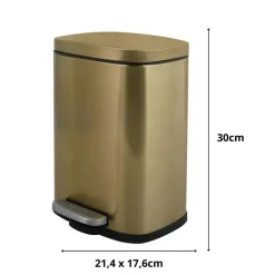 Spirella Pedaalemmer Venice - mat goud - 5L - metaal - 21 x 30 cm Best