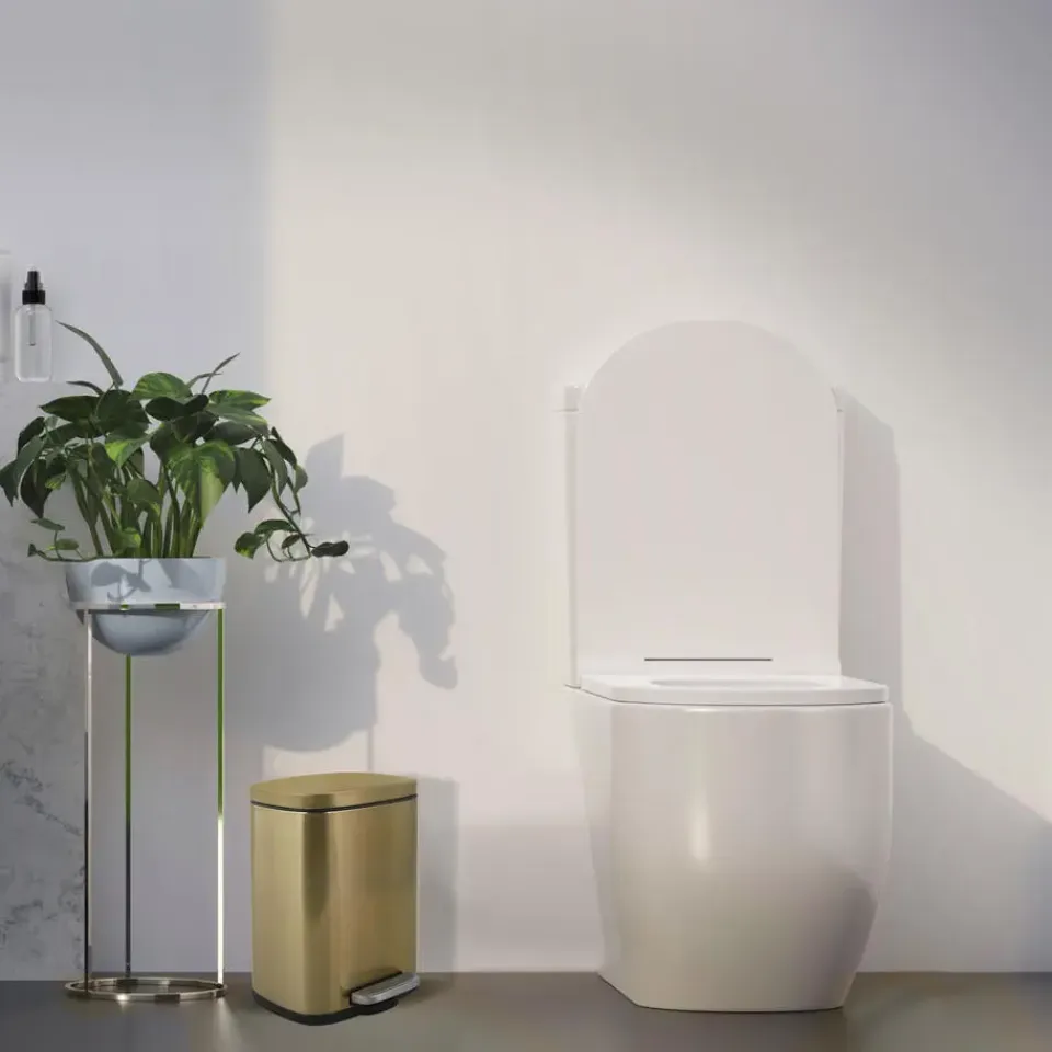 Spirella Pedaalemmer Venice - mat goud - 5L - metaal - 21 x 30 cm Best