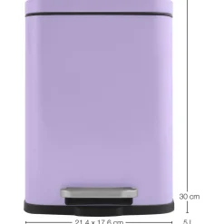 Spirella Pedaalemmer Venice - lila paars - 5L - metaal - 21x30 cm Hot