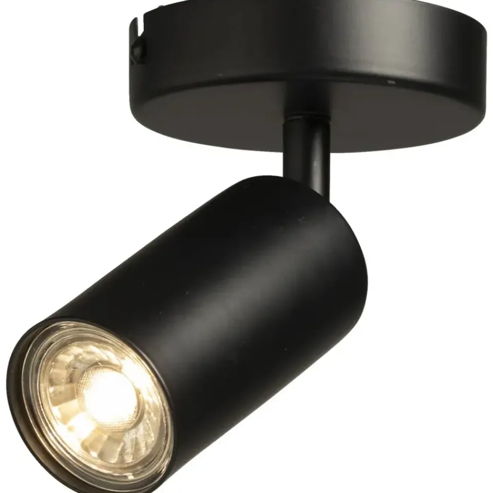 Leen Bakker 1-spot Basic - mat zwart - 10xØ10 cm