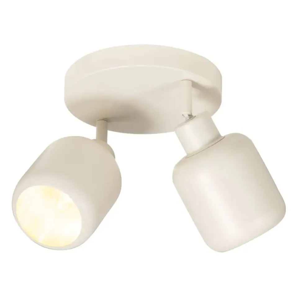 Leen Bakker 2-spot Mosi E14 - beige metaal - Ø11x24 cm Hot