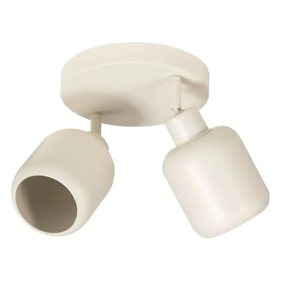 Leen Bakker 2-spot Mosi E14 - beige metaal - Ø11x24 cm Hot