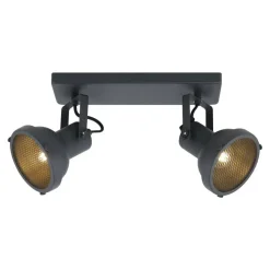 Leen Bakker 2-Spot Riga - zwart - E14 Clearance