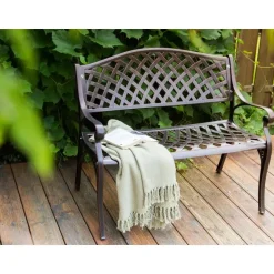 Beliani STAGGIA - Tuinbank - Bruin - Metaal Sale