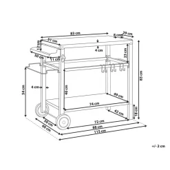 Beliani STALETTI - Keukentrolley - Zwart - Staal Online