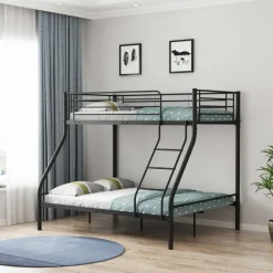 Emob Exclusive Stapelbed Trixie 90x200 & 140x200 - metaal - mat zwart Outlet