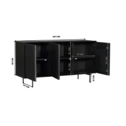 StarFurn - Dressoir Madison 165 cm - zwart Outlet