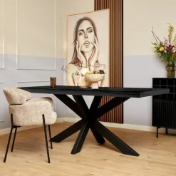 StarFurn - Eettafel Denver 160 cm rechthoek - zwart Hot