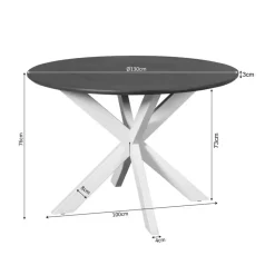 Starfurn - Eettafel Madison - Bruin - 130x130x76 cm Online