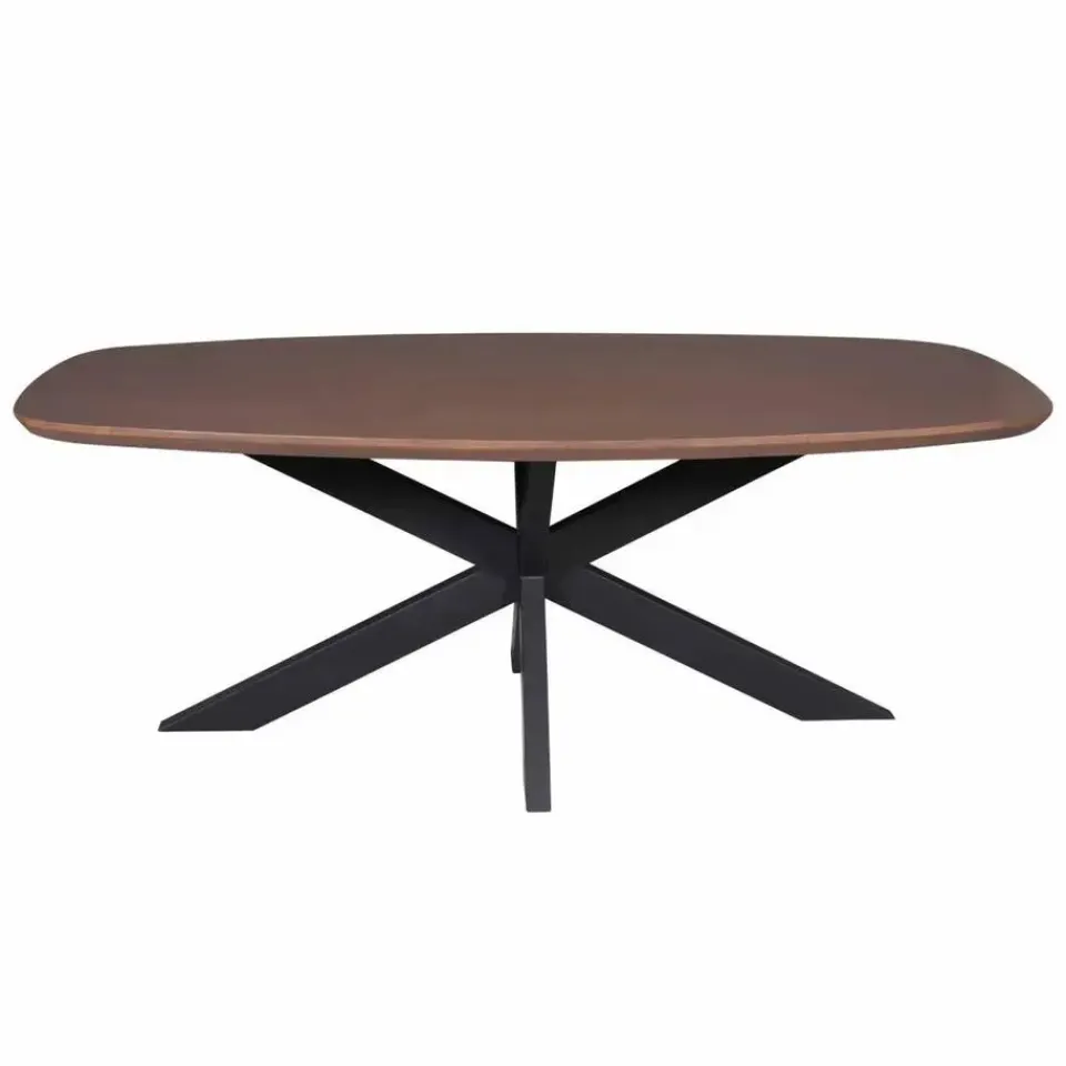 StarFurn - Eettafel Madison 280 cm Deens Ovaal walnoot - zwart New