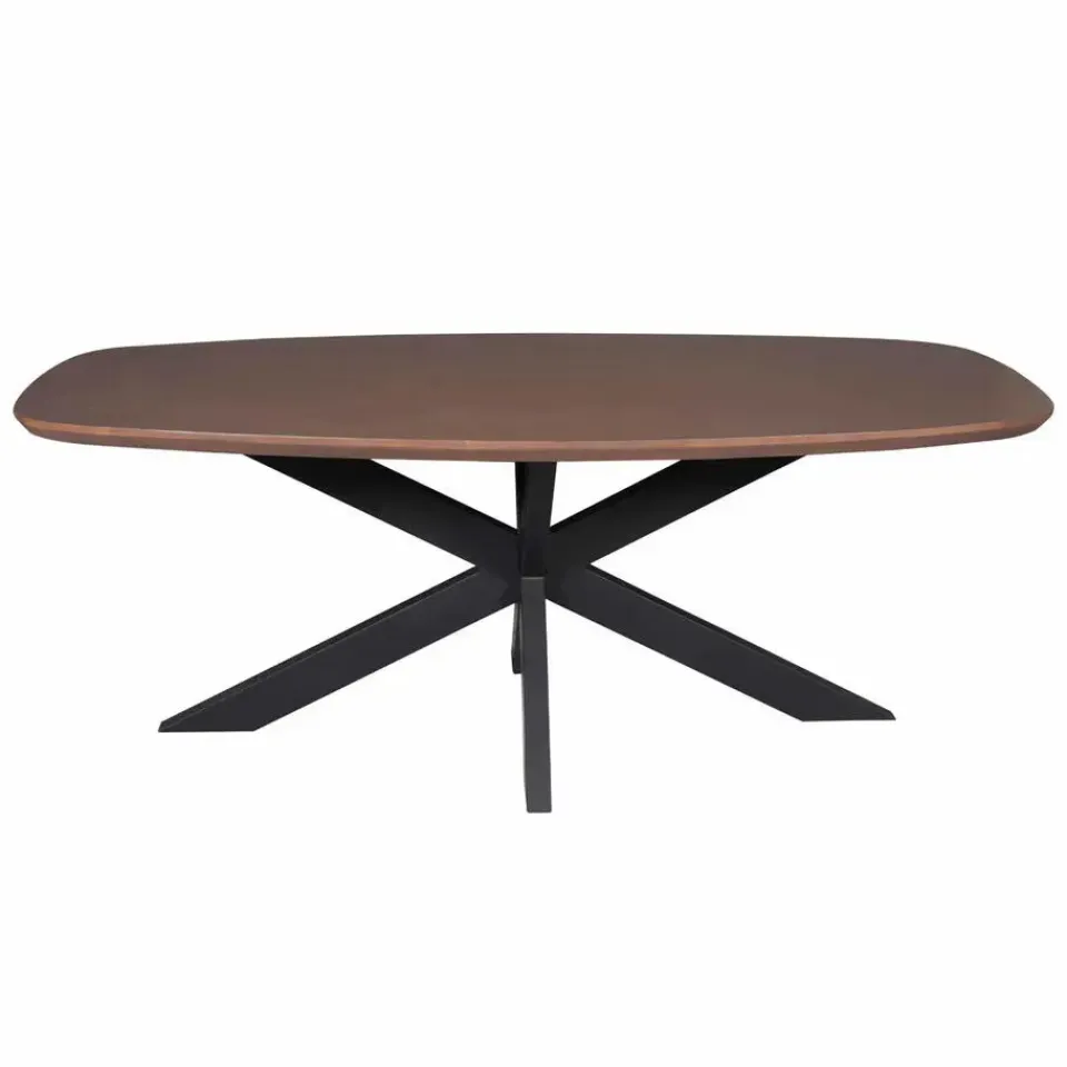 StarFurn - Eettafel Madison 280 cm Deens Ovaal walnoot - zwart New