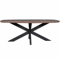 StarFurn - Eettafel Madison 280 cm Deens Ovaal walnoot - zwart New