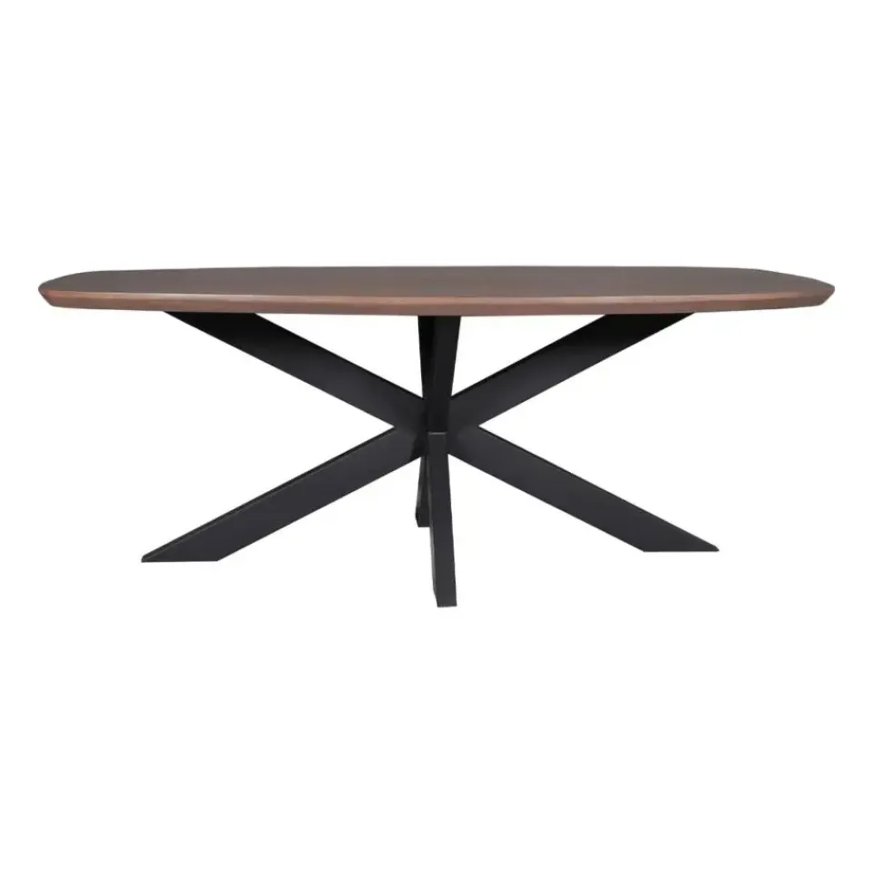 StarFurn - Eettafel Madison 280 cm Deens Ovaal walnoot - zwart New