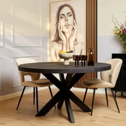 StarFurn - Ronde eettafel Denver - ø130 cm - zwart Hot