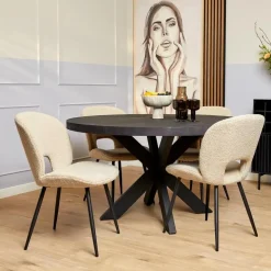 StarFurn - Ronde eettafel Denver - ø140 cm - zwart Clearance