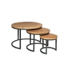 StarFurn - Ronde salontafels Denver - set van 3 - naturel Best