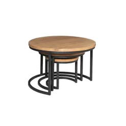 StarFurn - Ronde salontafels Denver - set van 3 - naturel Best