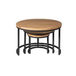 StarFurn - Ronde salontafels Denver - set van 3 - naturel Best