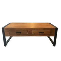 StarFurn - Salontafel Boaz met 2 lades - 120 cm - naturel Outlet