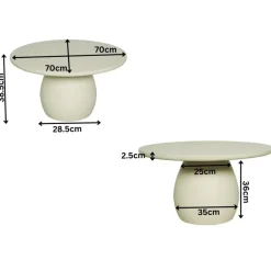 Starfurn - Salontafel Mosi - Wit - 70x70x38 cm Outlet