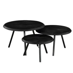 StarFurn - Salontafel Ohio Ø70 cm set van 3 - zwart Sale