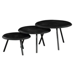 StarFurn - Salontafel Ohio Ø70 cm set van 3 - zwart Sale