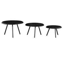 StarFurn - Salontafel Ohio Ø70 cm set van 3 - zwart Sale