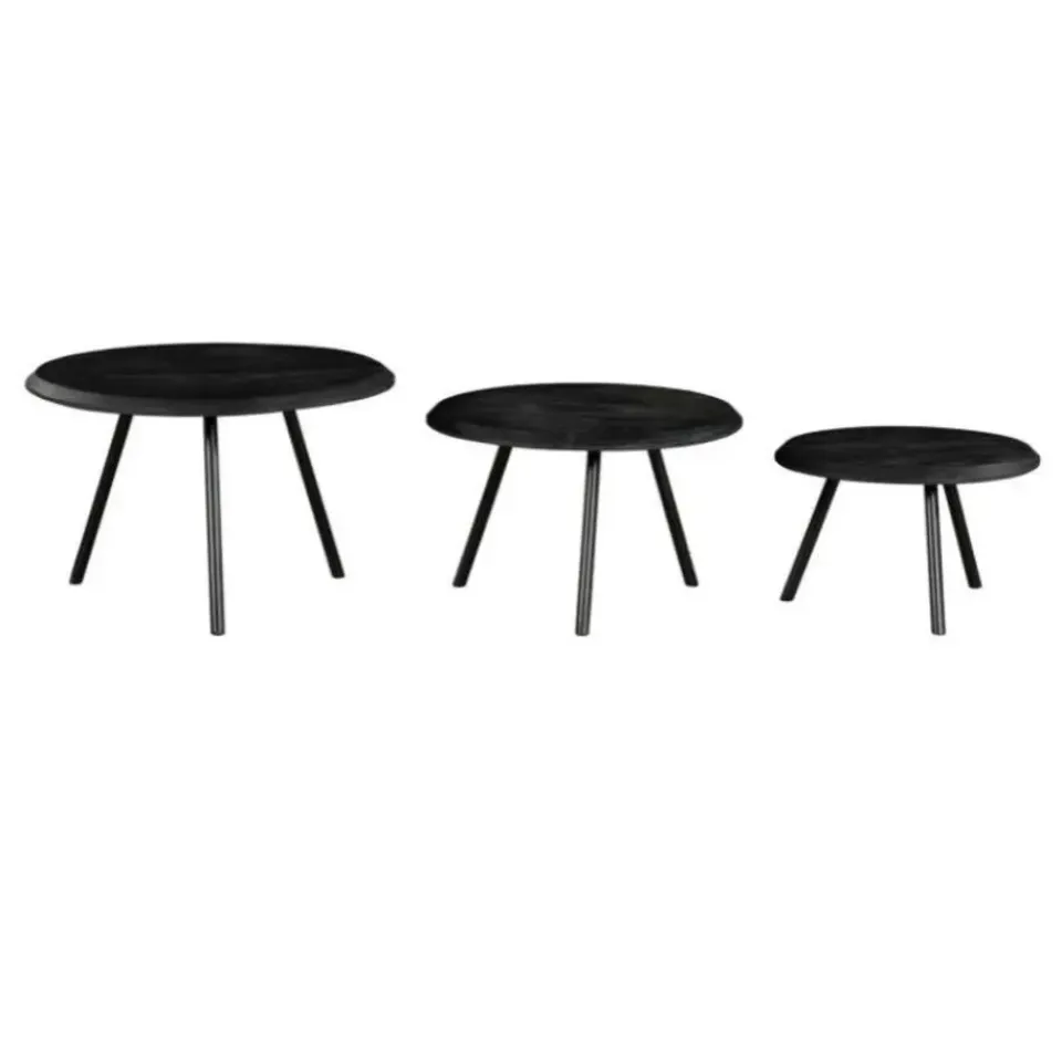 StarFurn - Salontafel Ohio Ø70 cm set van 3 - zwart Sale